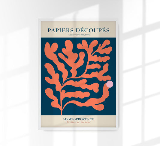 Coral leafs Papiers Decoupes Art Poster