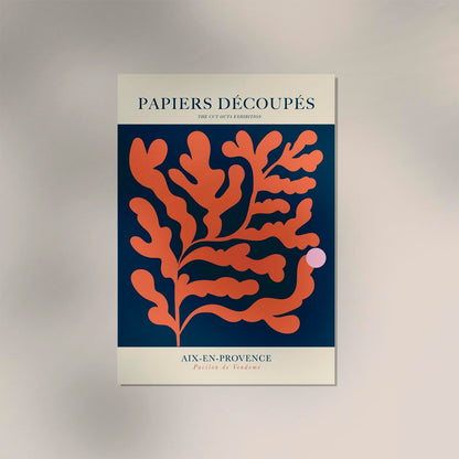 Coral leafs Papiers Decoupes Art Poster