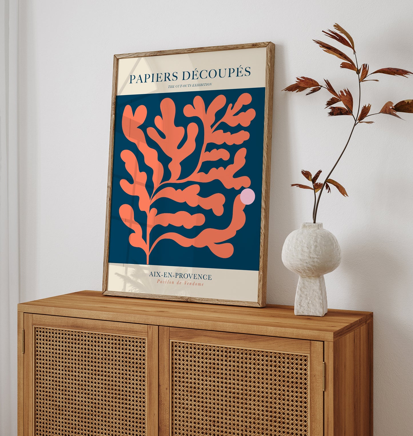 Coral leafs Papiers Decoupes Art Poster