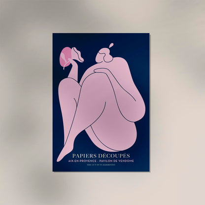 Woman with a flower pink Papiers Decoupes Art Poster