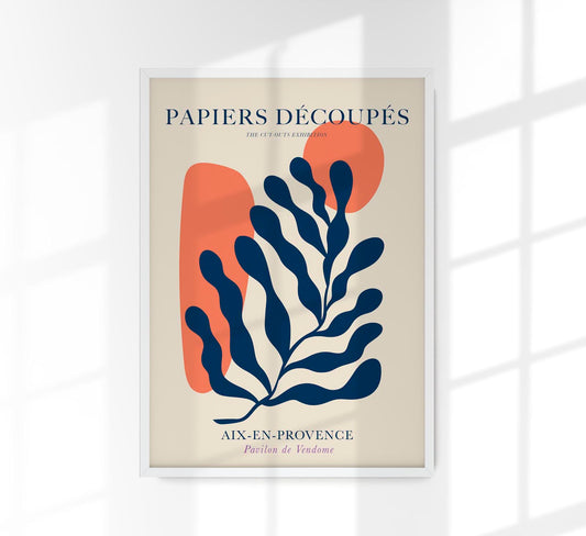 Fluid forms Papiers Decoupes Art Poster