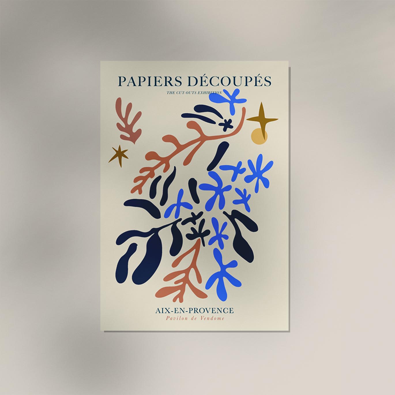 Organic forms Papiers Decoupes Art Poster