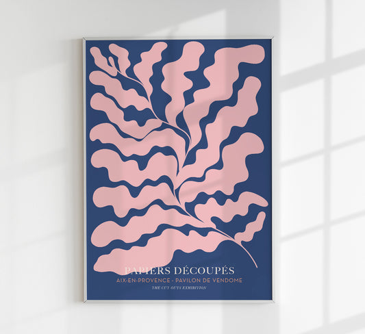 Fuid Form Pink Papiers Decoupes Art Poster