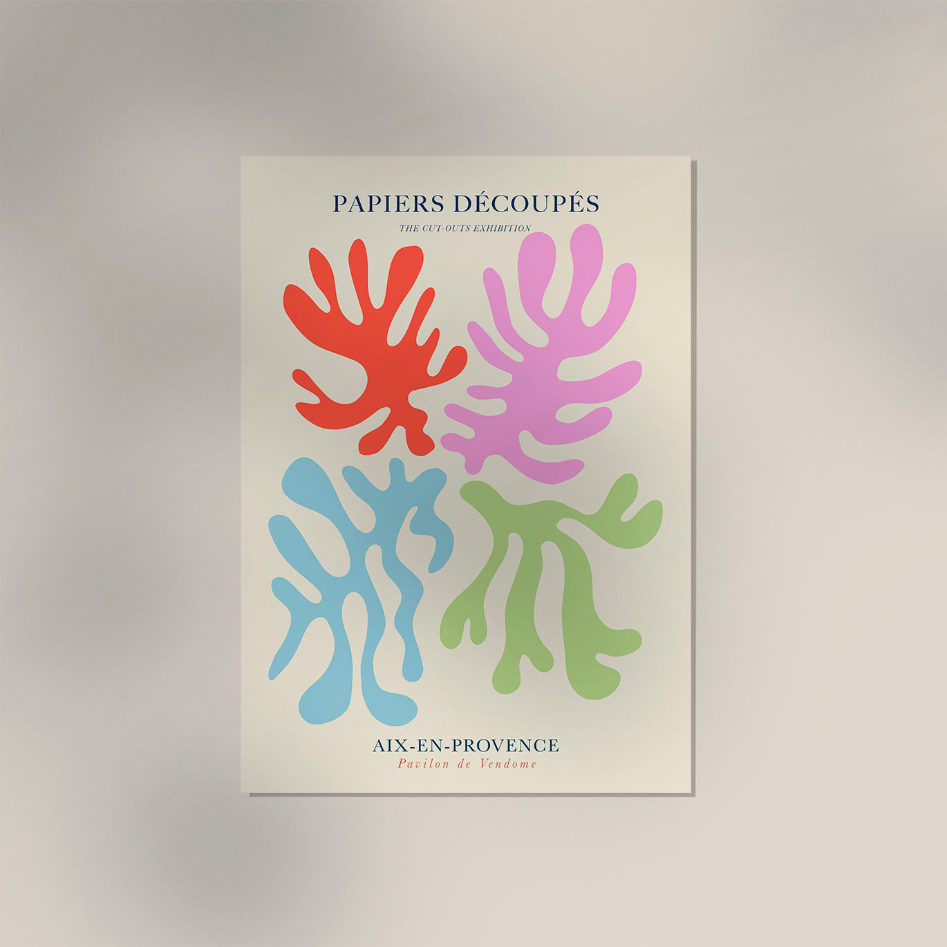 Colorful Fluid forms Papiers Decoupes Art Poster