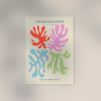 Colorful Fluid forms Papiers Decoupes Art Poster