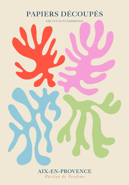 Colorful Fluid forms Papiers Decoupes Art Poster