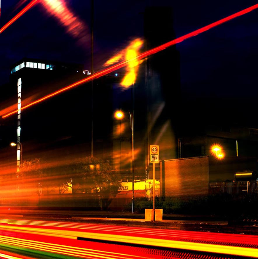 Car lights in long exposure effect