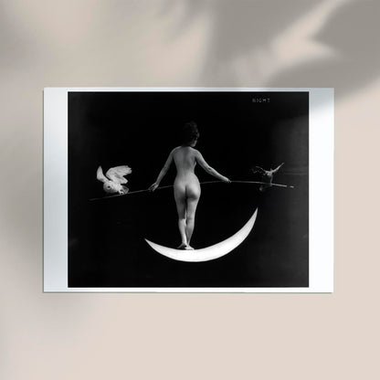 Nude photography of naked woman - Night (1895) by F.B. Johnson & Company