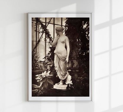 Ancient Geek nude, Sculpture of Venus surrounded by plants