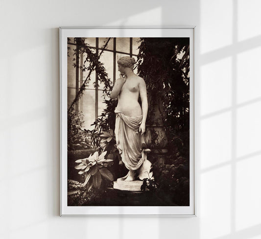 Ancient Geek nude, Sculpture of Venus surrounded by plants