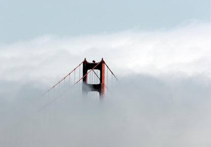 Golden gate bridge in fog by Carol M. Highsmith