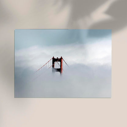 Golden gate bridge in fog by Carol M. Highsmith