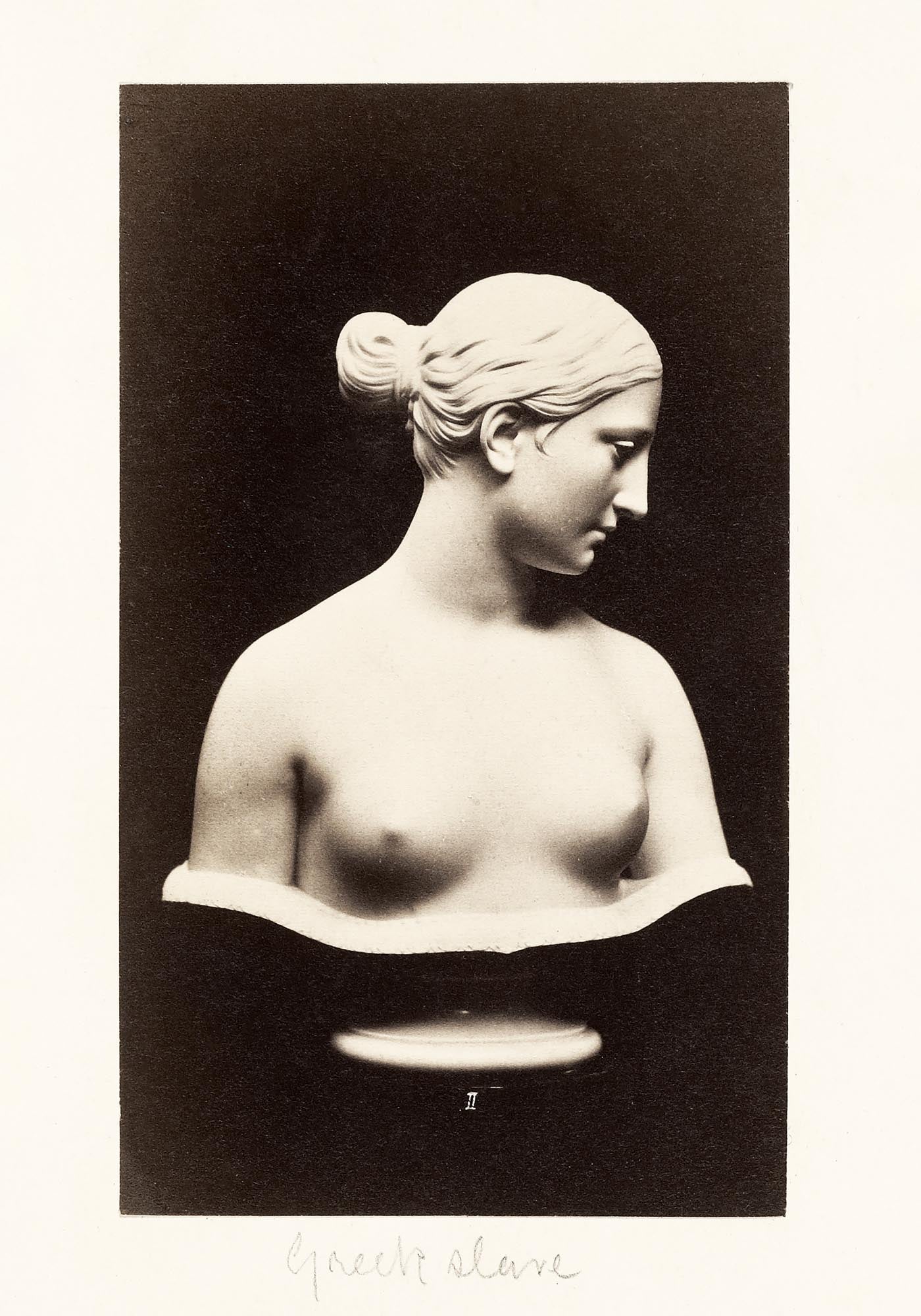 Naked woman sculpture, Bust of Greek Slave by Hiram Powers