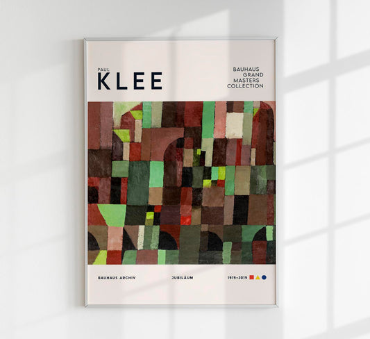 Paul Klee Red and Green Architecture Art Exhibition Poster