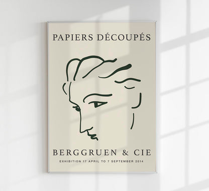 Profile Study Papiers Decoupes Art Poster