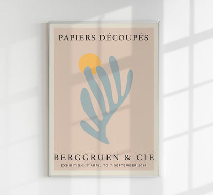 Blue Seaweed Papiers Decoupes Art Poster