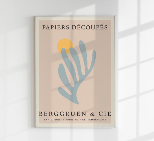 Blue Seaweed Papiers Decoupes Art Poster