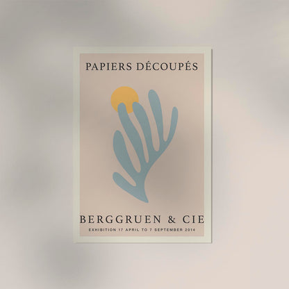Blue Seaweed Papiers Decoupes Art Poster