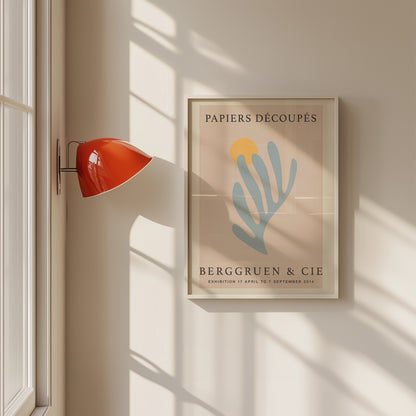 Blue Seaweed Papiers Decoupes Art Poster