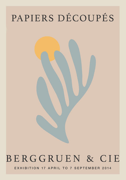 Blue Seaweed Papiers Decoupes Art Poster
