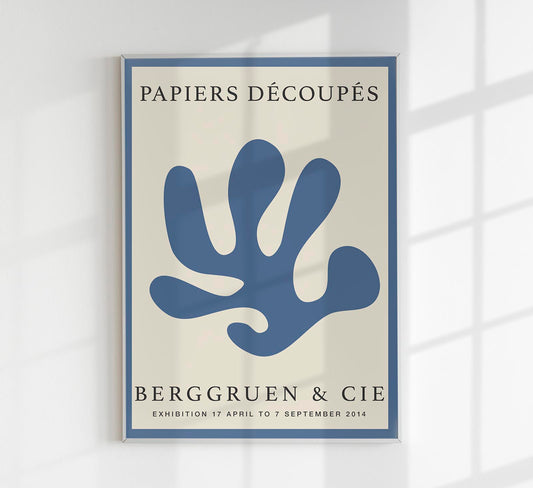 Blue Organic Papiers Decoupes Art Poster
