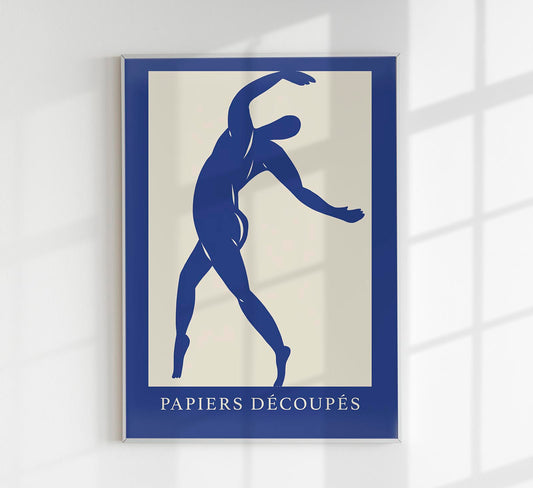 Blue Movement Papiers Decoupes Art Poster