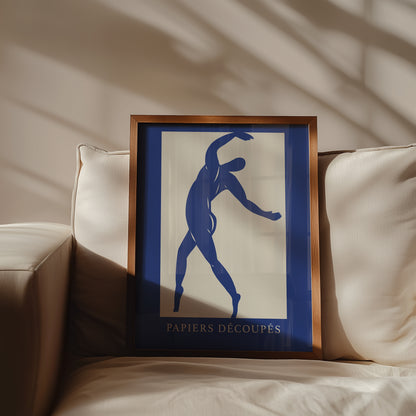 Blue Movement Papiers Decoupes Art Poster