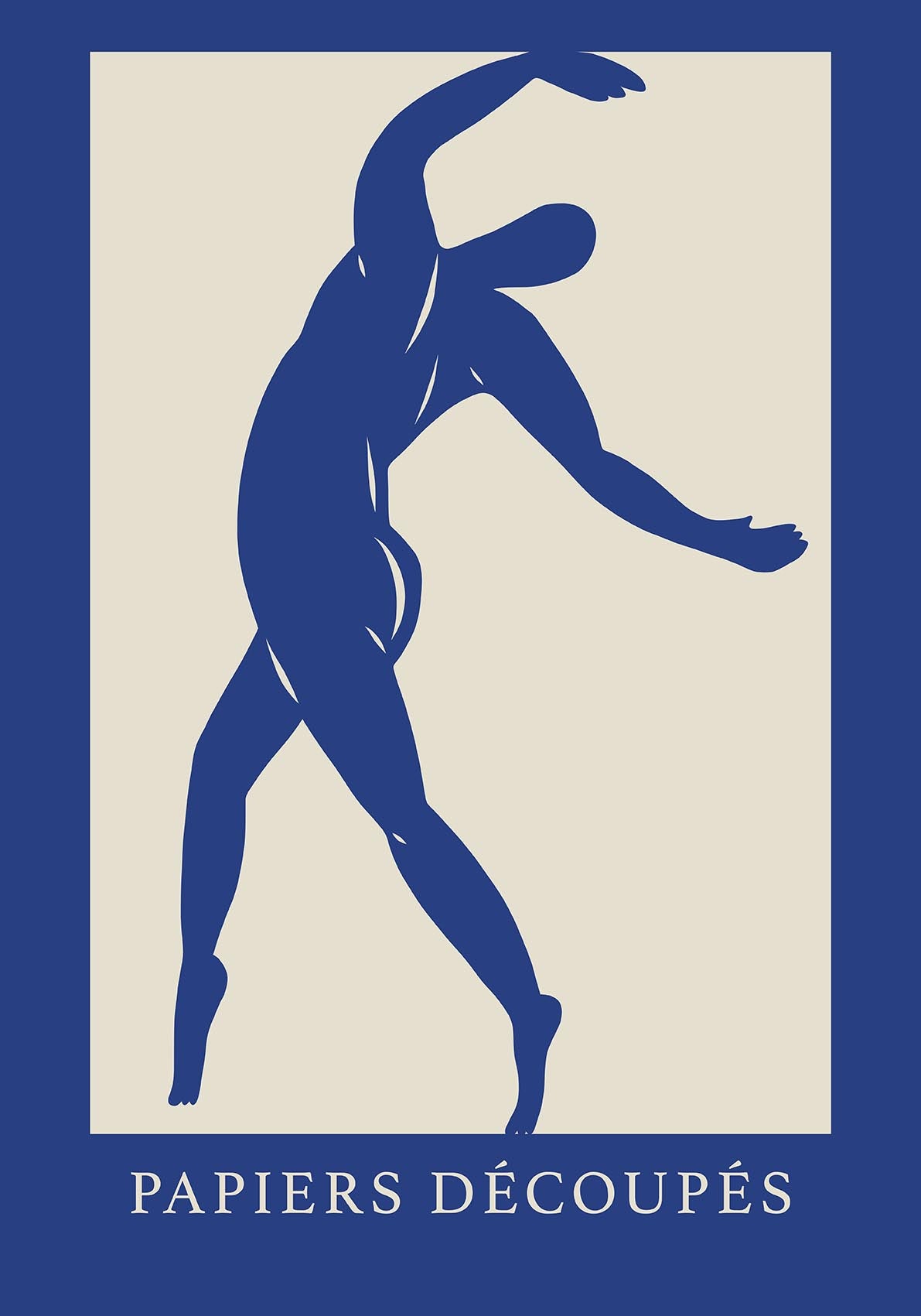Blue Movement Papiers Decoupes Art Poster