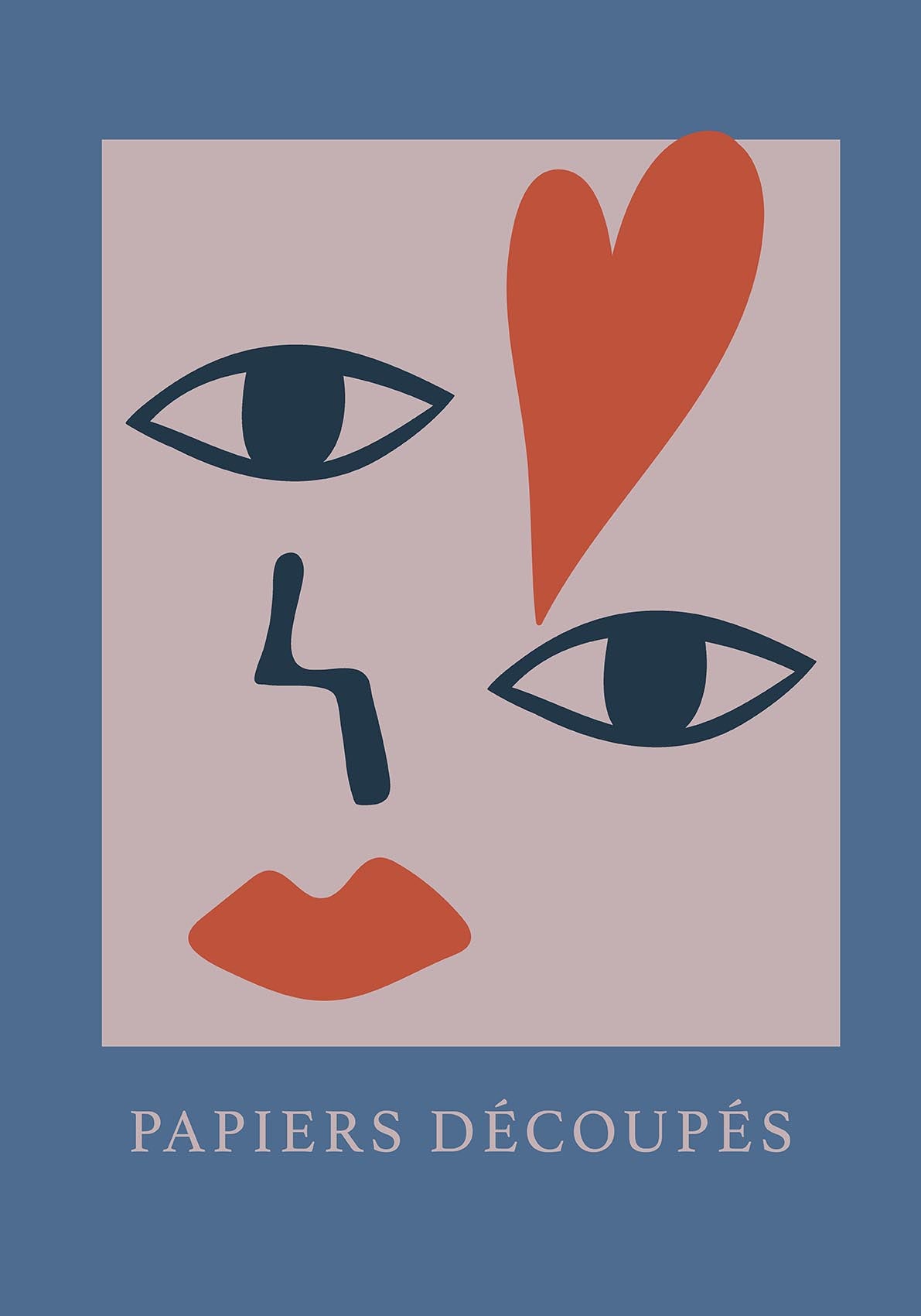 Face & Heart Papiers Decoupes Art Poster