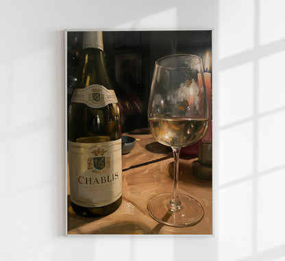 White wine and friends over Art Poster