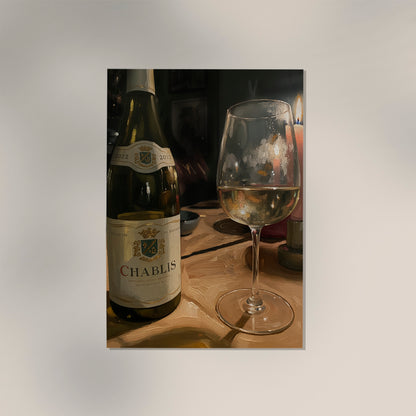 White wine and friends over Art Poster