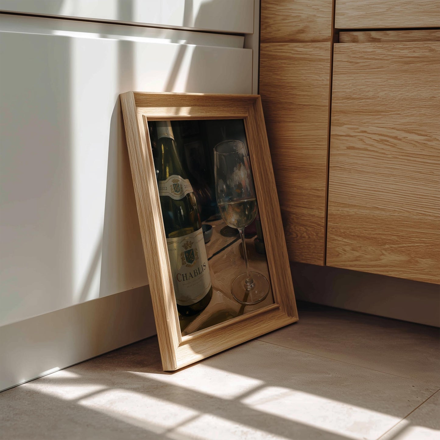 White wine and friends over Art Poster