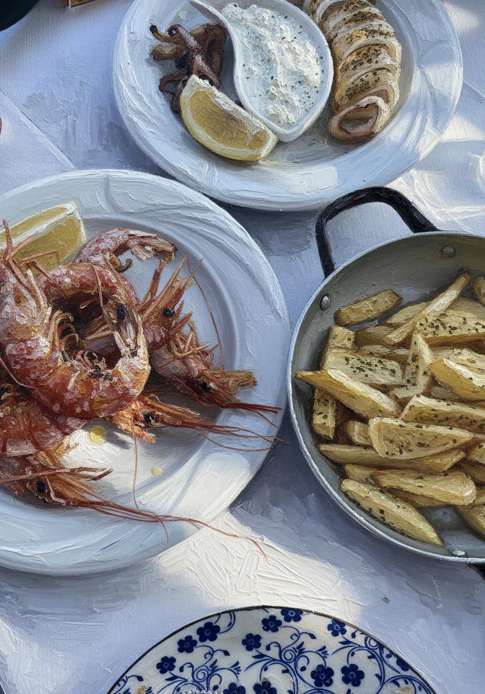 A Greek Lunch Art Poster