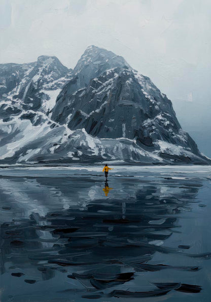 Yellow point in the storm Art Poster