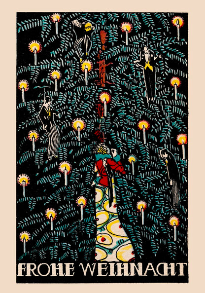 Christmas card (1912) by Arnold Nechansky and Wiener Werkstätte Vintage Poster