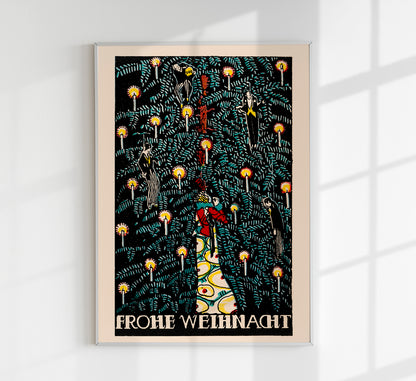 Christmas card (1912) by Arnold Nechansky and Wiener Werkstätte Vintage Poster