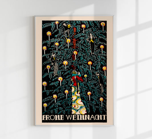 Christmas card (1912) by Arnold Nechansky and Wiener Werkstätte Vintage Poster