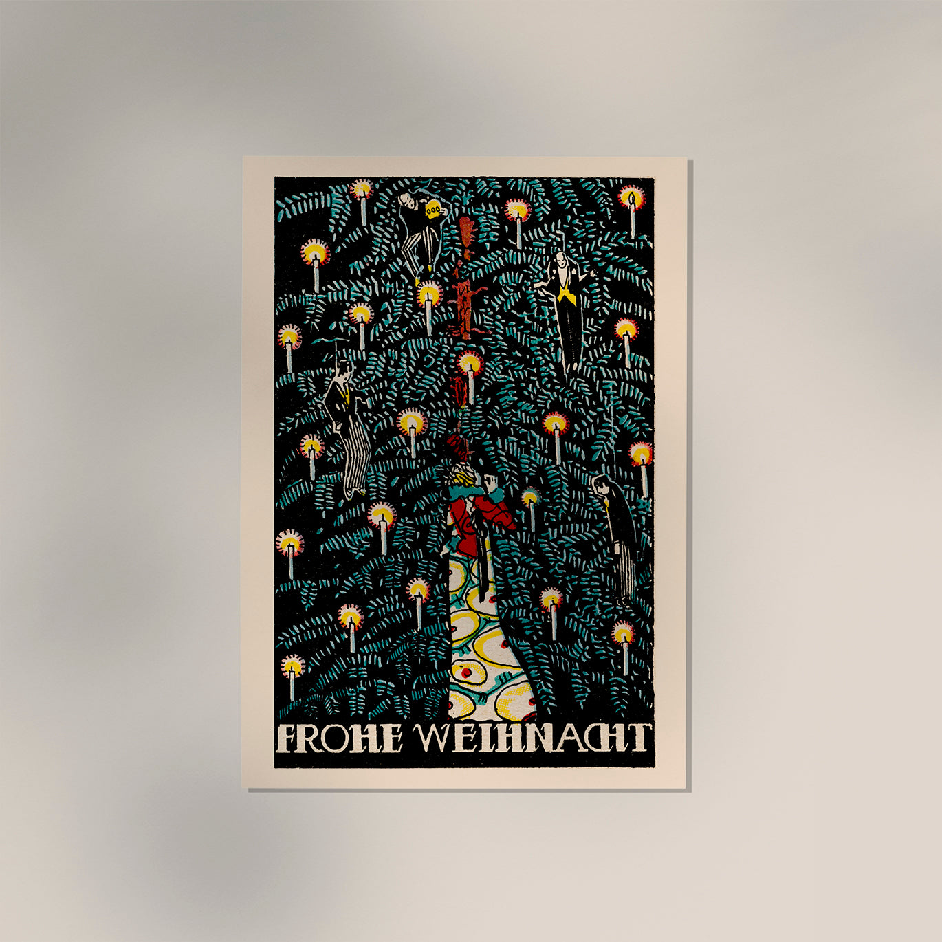Christmas card (1912) by Arnold Nechansky and Wiener Werkstätte Vintage Poster