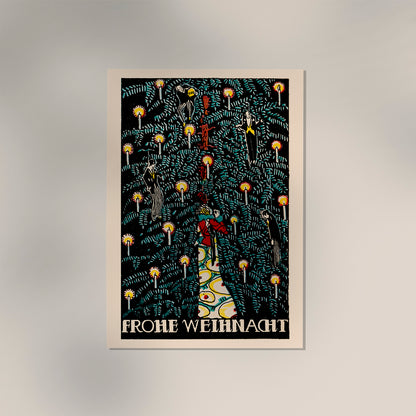 Christmas card (1912) by Arnold Nechansky and Wiener Werkstätte Vintage Poster