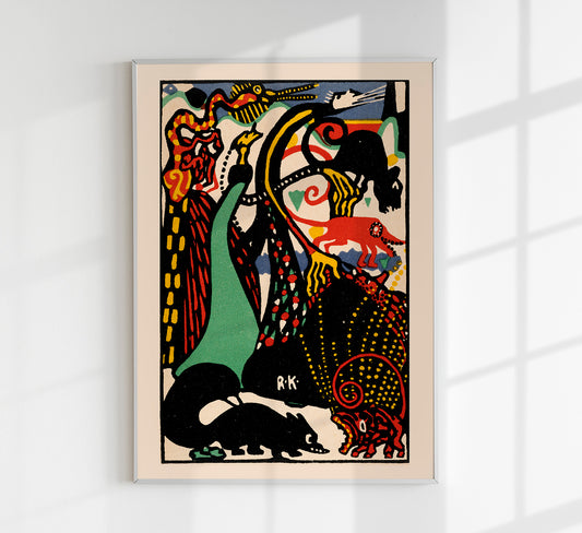 Humoristic motive (1908) by Rudolf Kalvach and Wiener WerkstätteVintage Poster