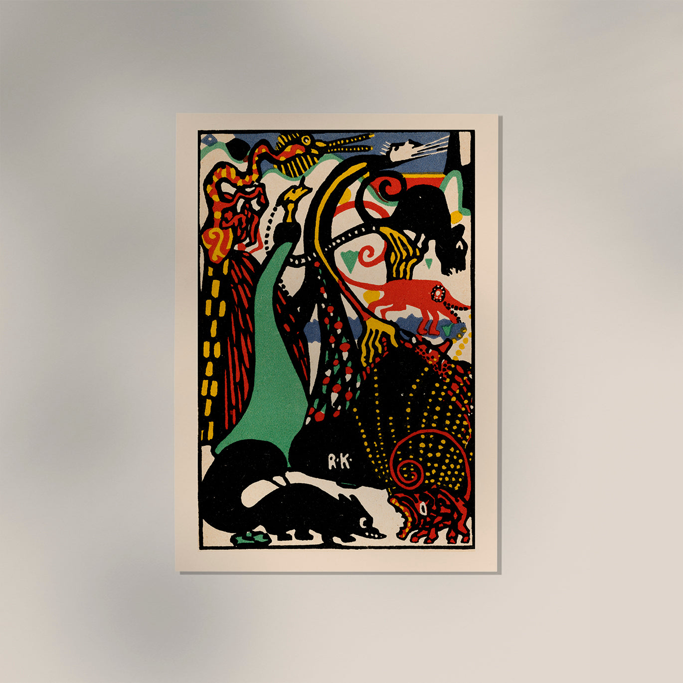 Humoristic motive (1908) by Rudolf Kalvach and Wiener WerkstätteVintage Poster