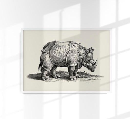 Antique Rhino Poster