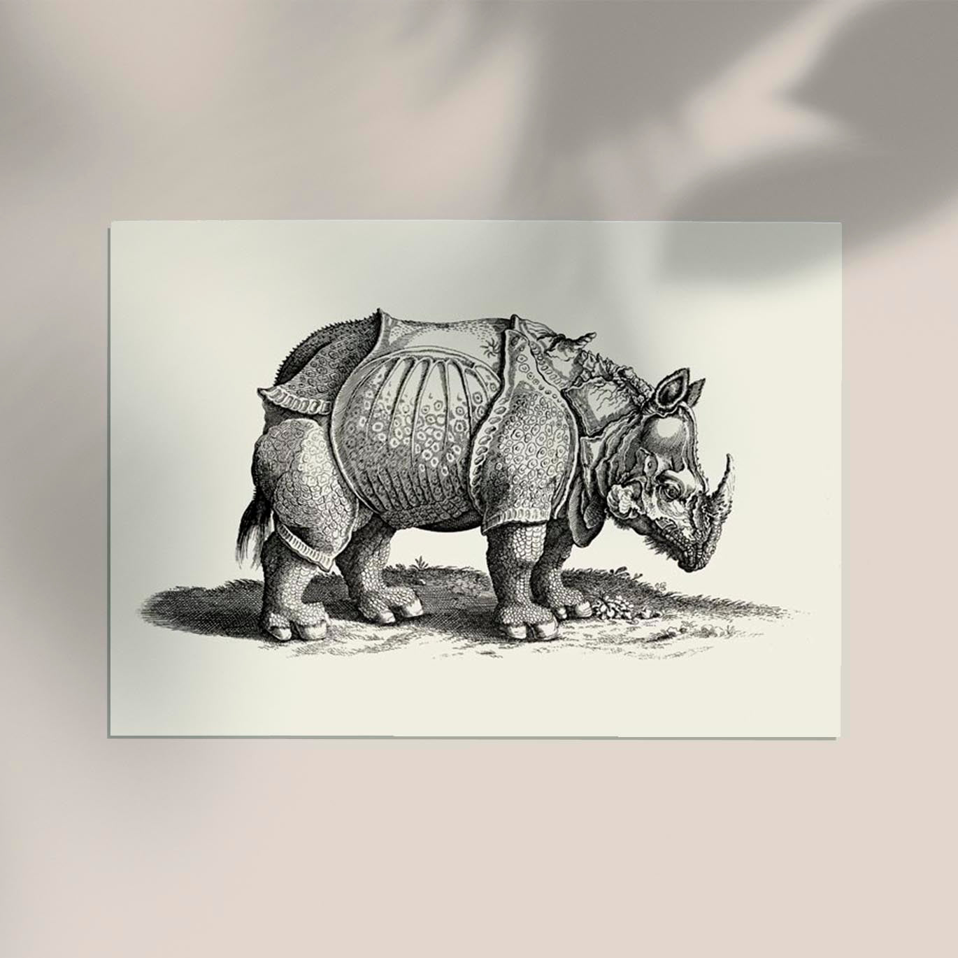 Antique Rhino Poster