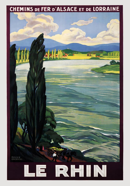 Le Rhin by Roger Broders – Vintage French Travel Poster