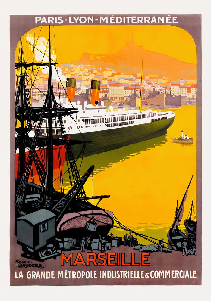 Marseille by Roger Broders – Vintage French Travel Poster