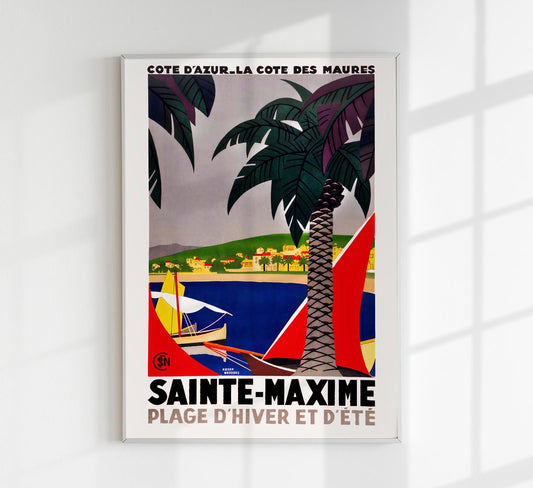 Sainte-Maxime by Roger Broders – Vintage Travel Poster