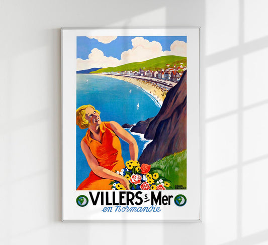 Villers-sur-Mer by Roger Broders – Vintage French Travel Poster