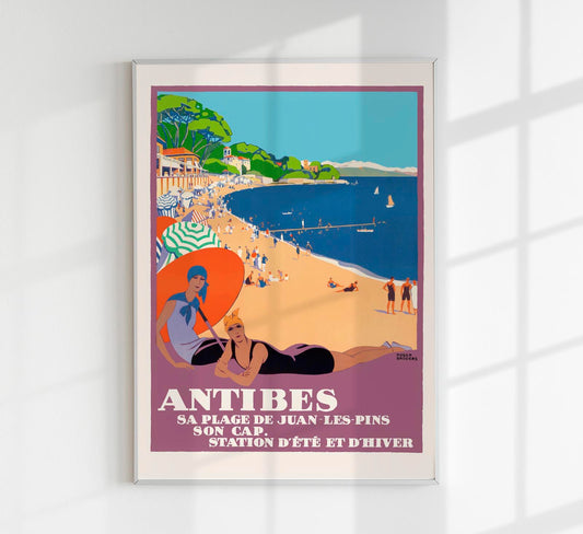 Antibes by Roger Broders – Vintage French Travel Poster