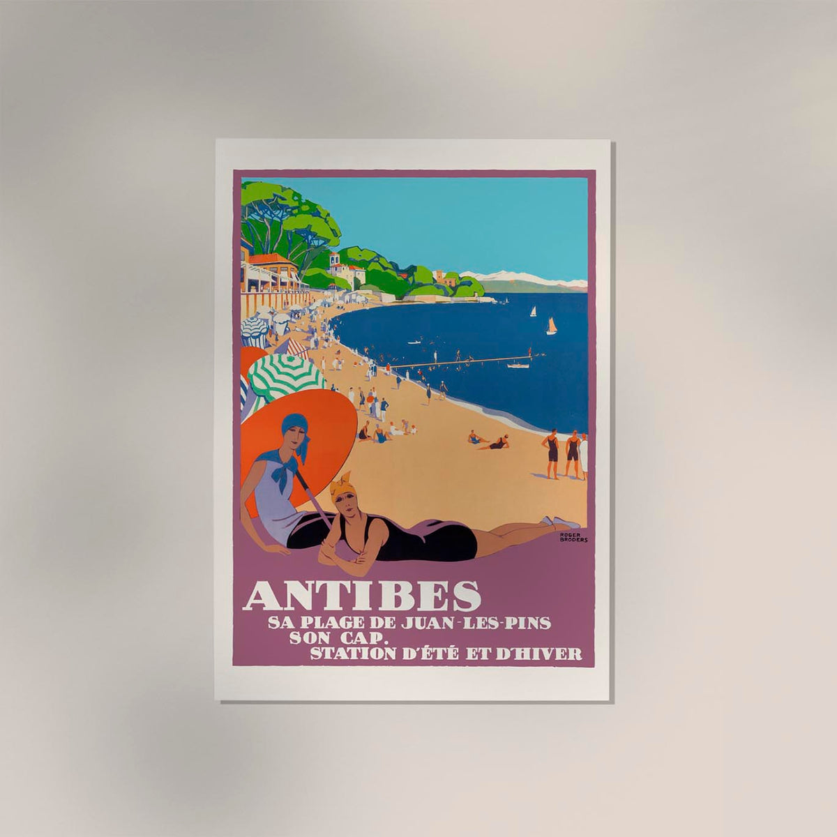 Antibes by Roger Broders – Vintage French Travel Poster