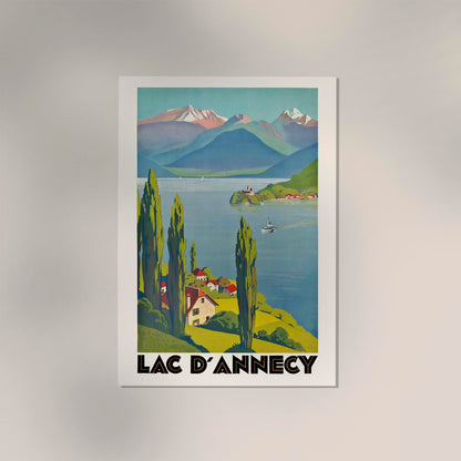 Lac d'Annecy by Roger Broders – Vintage French Travel Poster